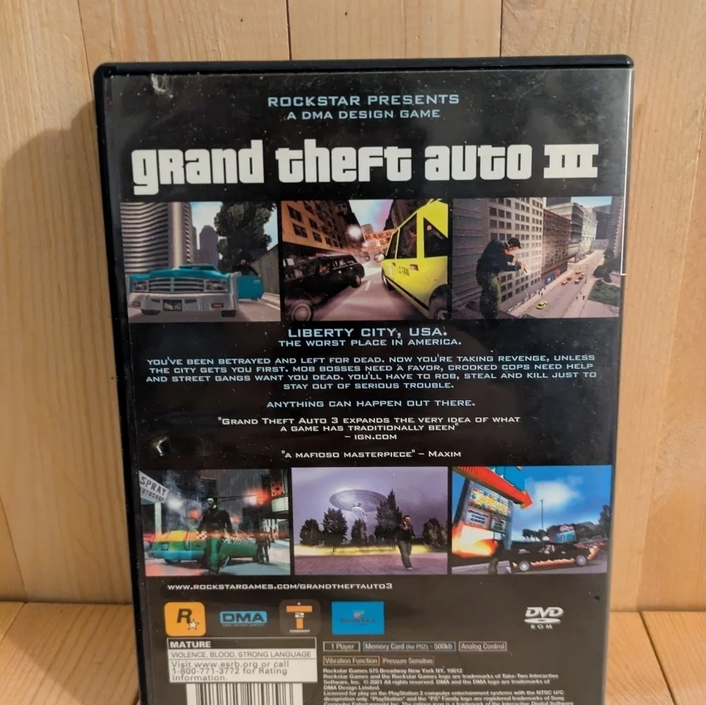 Grand Theft Auto III for Sony 2 - Black Used Game